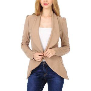 NEW WOMEN'S Long Sleeve Classic Lightweight Blazer - Mocha